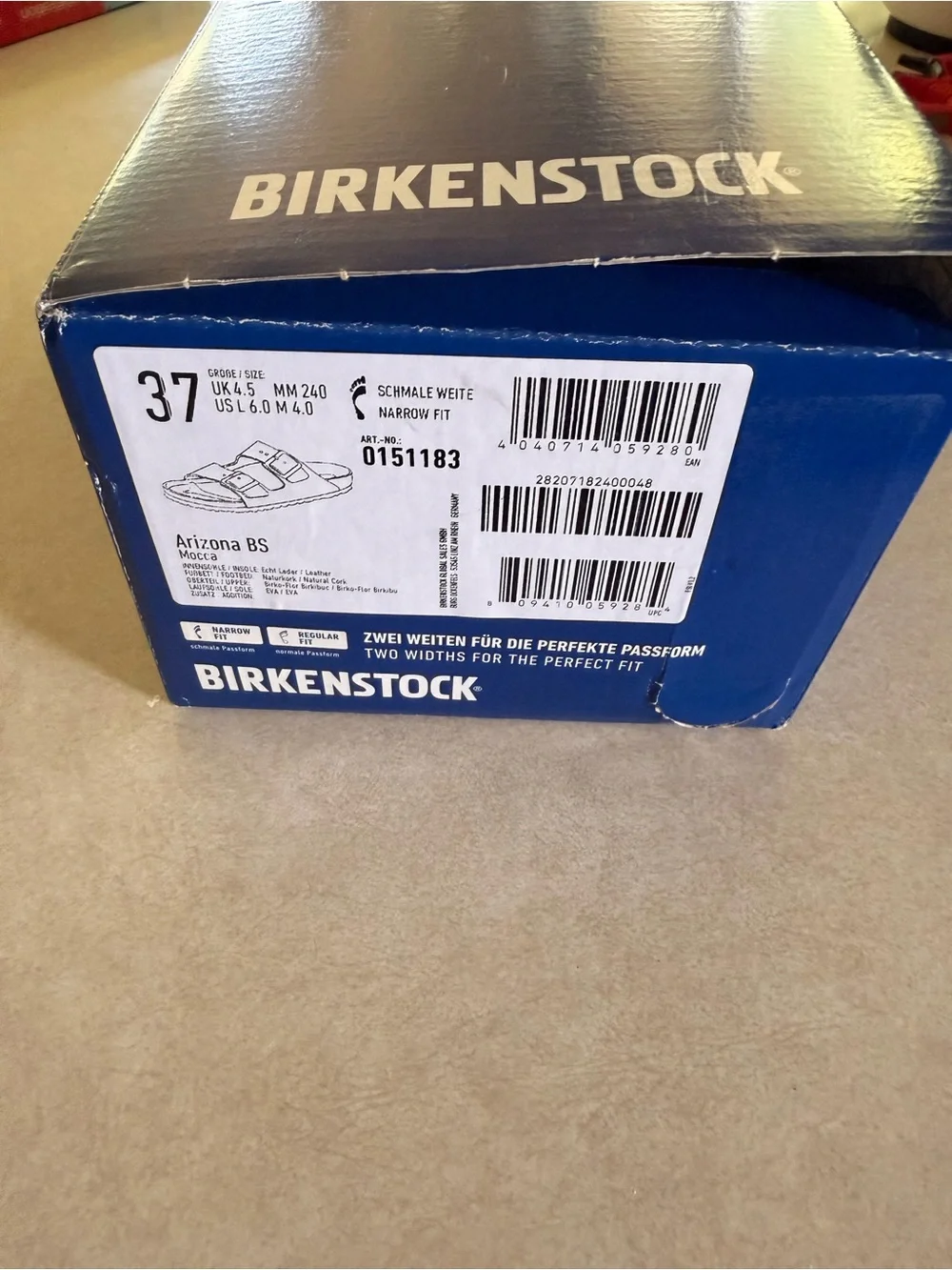 Birkenstock Brown Arizona Two-Strap Sandals with Rose Gold Buckles - Picture 4 of 4